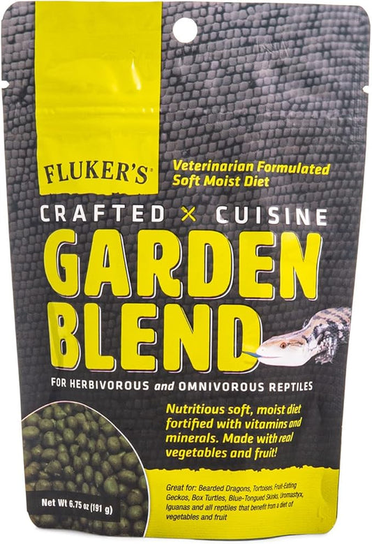 Fluker's Crafted Cuisine Diet, Garden Blend, Herbivorous and Omnivorous Reptile Food, Made with Real Fruits & Veggies, 6.75 oz