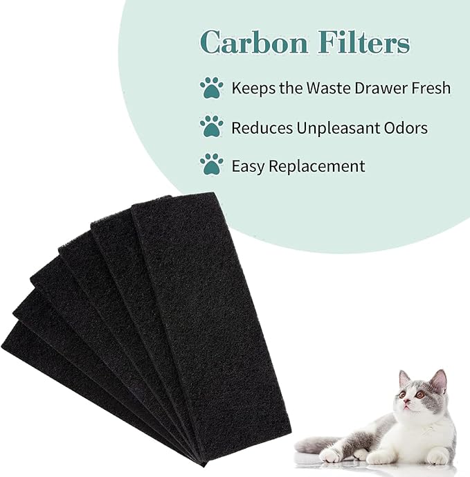 GIB 12 Pack Carbon Filters Compatible with LR Model 3, Replacement Filters for Litter-Robot 3 Models to Absorb Odors Control Damp from Pets and Keep Home Fresh