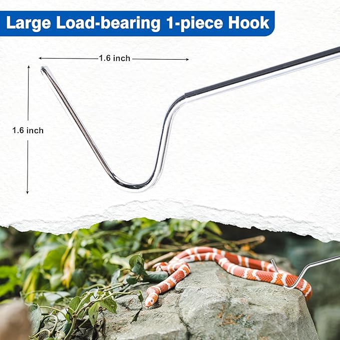 CHANGE MOORE 28 inch Snake Hook Stainless Steel Snake Stick, 1pc Telescopic Snake Tongs Snake & Reptile Hook Retractable Catching Snake Handling Tool, Snake Hook for Ball Python Silver