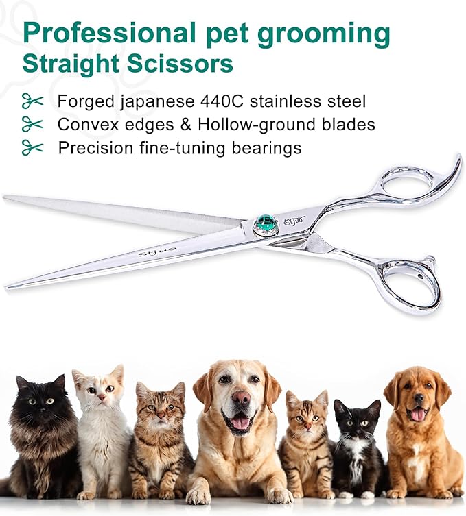 Dog Grooming Scissors Set 4 in 1 Professional Pet Shears Made Of Japanese Advanced Stainless Steel Professional Grooming Scissors for Dogs Cats and Other Pets