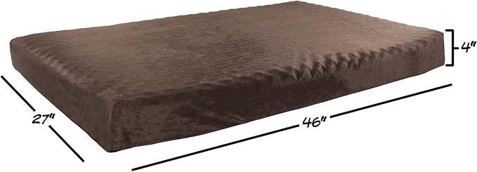 Memory Foam Dog Bed ? 2-Layer Orthopedic Dog Bed with Machine Washable Cover - 46 x 27 Dog Bed for Large Dogs up to 95lbs by PETMAKER (Brown)