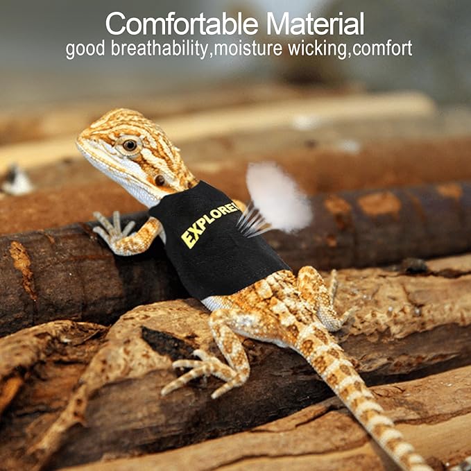 Bearded Dragon Harness and Leash Set - Self-Adhesive Adjustable Lizard Reptiles Harness Bearded Dragon Clothes, Bearded Dragon Accessories with 67in Escape Proof Nylon Leash for Outdoor Walking