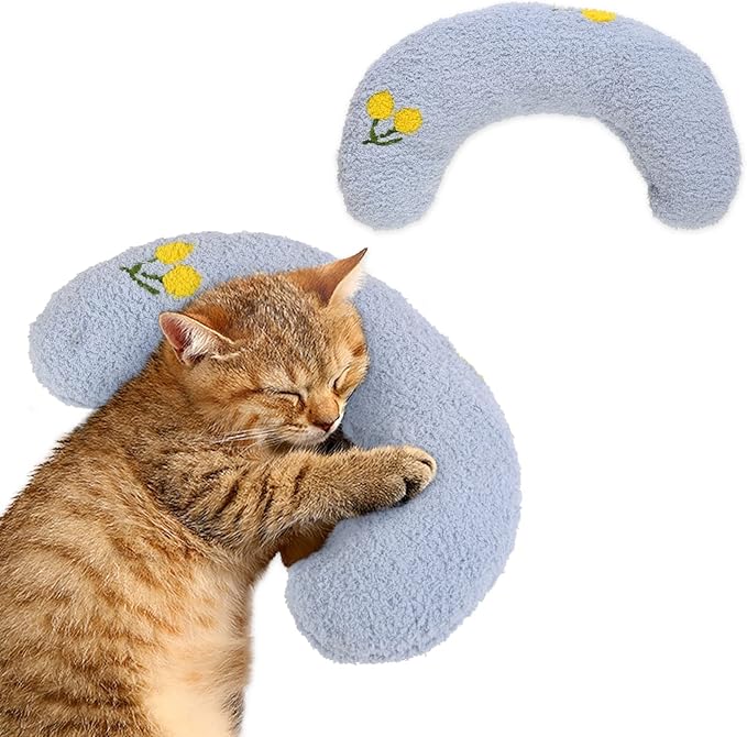 T'CHAQUE Soft Dog Bed Pillows, Ideal Naptime Sleeping Companion for Small Dogs and Cats, Pet Neck Pillow for Upper Spine and Calming Support, Cuddle Snuggle Doggy/Kitten Pillow Training Toy