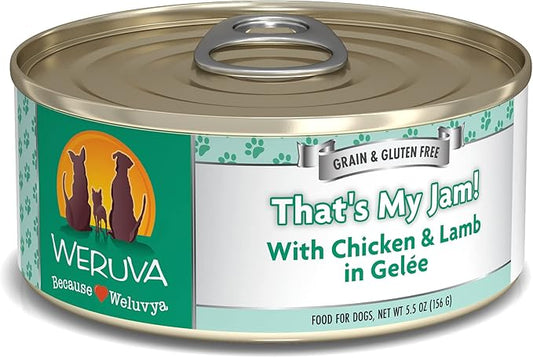 Weruva Classic Dog Food, That's My Jam! with Chicken & Lamb in Gelée, 5.5Oz Can (Pack of 24)