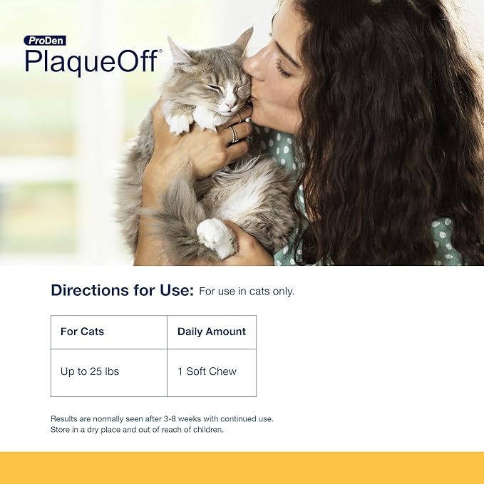 ProDen PlaqueOff Soft Chews with Natural Kelp - for All Breed Cats - Supports Normal, Healthy Teeth, Gums, and Breath Odor in Cats - 45 Soft Chews