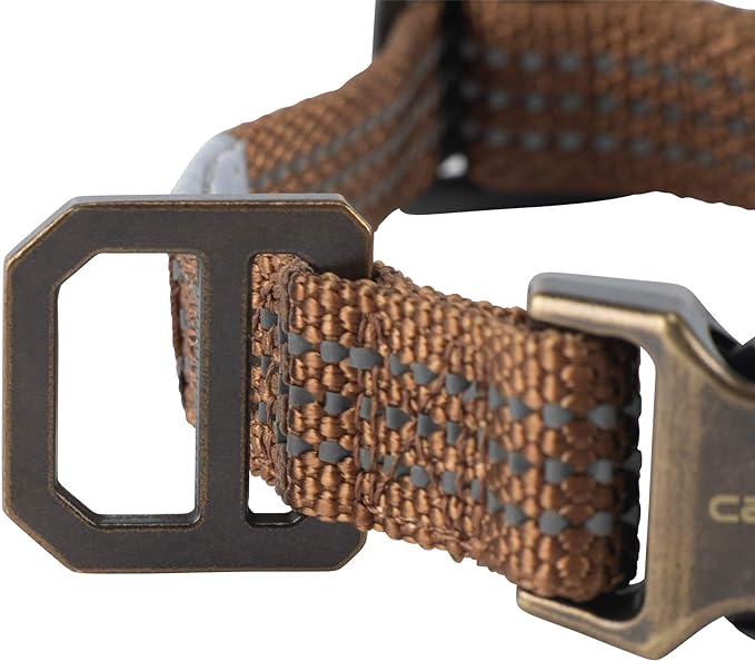 Carhartt Dog Collar Brown/Brushed Brass, Medium