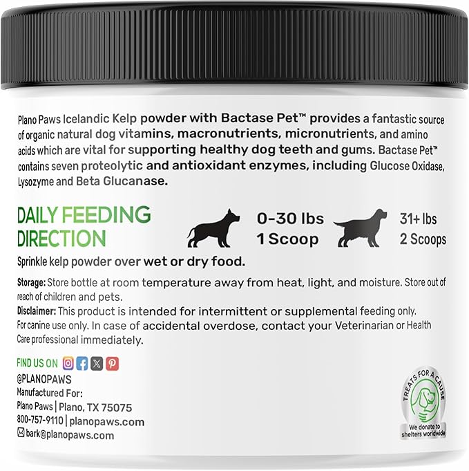 Dog Teeth Cleaning Powder - Dog Plaque and Tartar Remover - Dental Powder for Dogs Teeth with Bactase PET - Dog Breath Freshener to Help Overall Dog Dental Care - Ideal for Mouth, Teeth and Gum Health