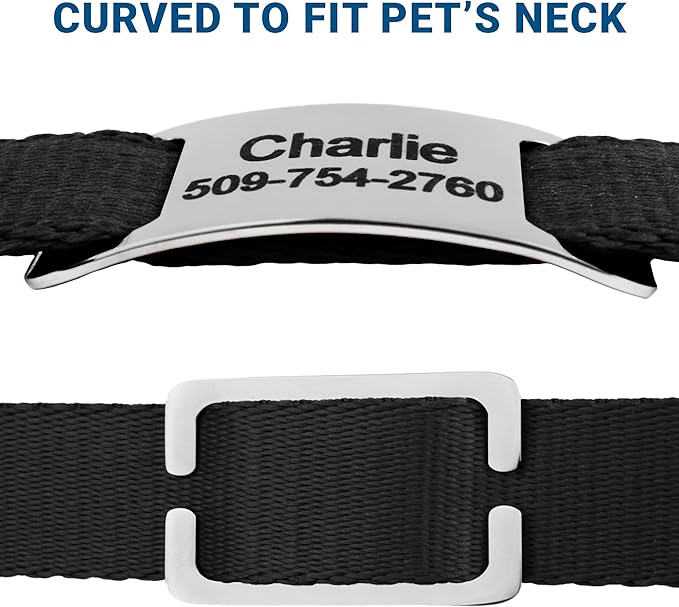 GoTags Slide-On Pet ID Tags, Personalized Dog and Cat Collar Tags, Silent, No Noise Tags Made of Stainless Steel, Custom Engraved