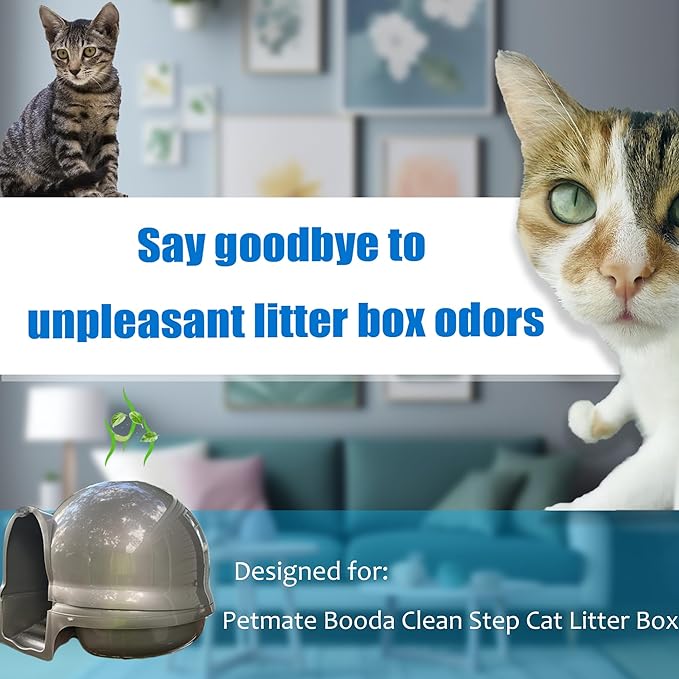 Carbon Filters Compatible with Petmate Booda Clean Step Cat Litter Box - Thickened and Durable Activated Charcoal Filters, Absorb Odors/Control Damp from Pets/Keep Home Fresh (6 Pack)