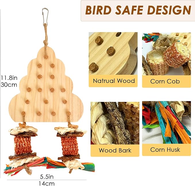 Conure Toys, Bird Shredder Foraging Toys Parakeet Chewing Hanging Toy Bird Toy for Lovebird Cockatiel Parakeet Conure Budgie Parrotlets