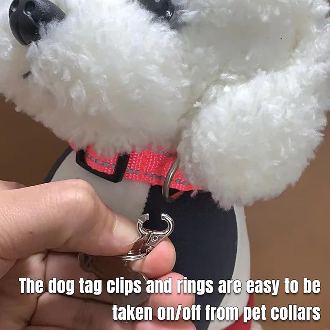 0.9 inch Mini Dog Tag Clips for Collar, Replaceable Dog ID Name Tag Ring Clip Dog Tag Attachment Clip Pet tag Quick Clip Clips Rings for Pet Collar Key Ring Clips Accessories 15 Pcs (6 Sets)