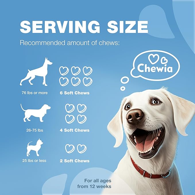 Hemp Сalming Сhews for Dogs Anxiety Relief - Anxiety Relief for Dogs - Dog Calming Chews - Calming Dog Treats for Storms, Separation, Fireworks, Vet Visits, Travel, Grooming - Dog Anxiety Chews