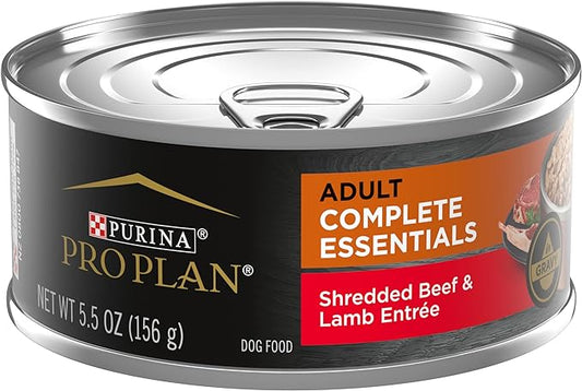 Purina Pro Plan High Protein Dog Food With Gravy, Shredded Beef and Lamb Entree - (Pack of 24) 5.5 oz. Cans