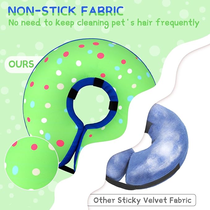 Supet Inflatable Dog Cone Collar Alternative after Surgery, Dog Neck Donut Collar Recovery E Collar, Soft Dog Cone for Small Medium Large Dogs