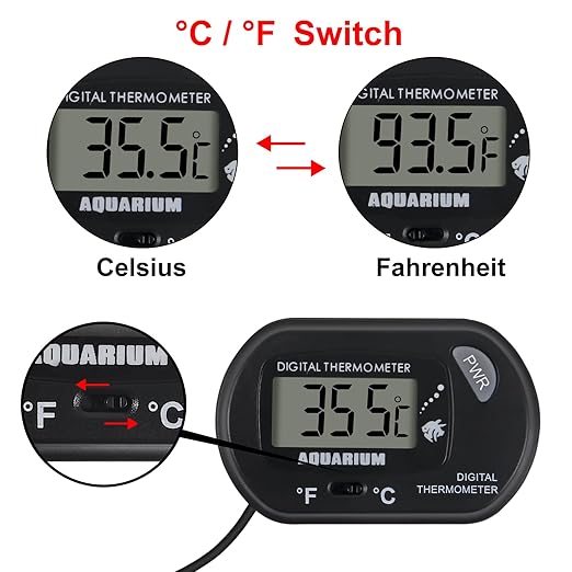 10 Pack Aquarium Thermometer, Fish Tank Thermometer, Digital Thermometer, Reptile Thermometer,with Large LCD Display Terrarium Water Temperature Test