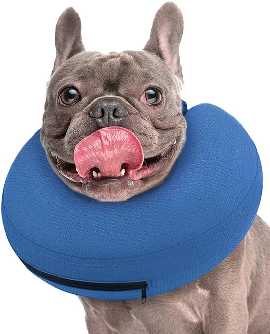 Supet Inflatable Dog Cone Collar for After Surgery Donut, Soft Dog Cones for Small Medium Large Dogs Pets, E Collar Dog Neck Donut Collar Alternative After Surgery