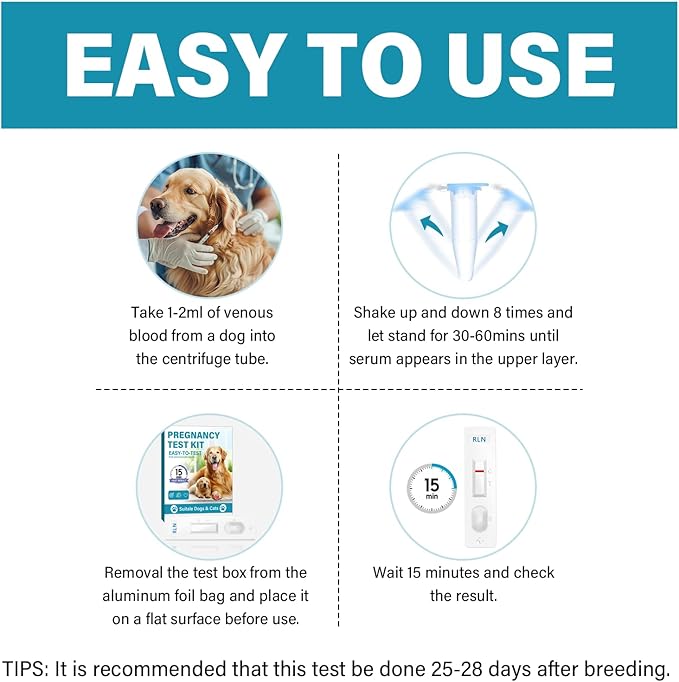 Dog Pregnancy Test Kit at Home, Accurate and Fast Dog Pregnancy Test, Convenient & Disposable Pregnancy Tests Strip, for Dogs & Cats