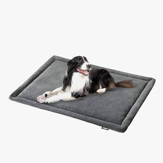 Allisandro Water-Proof Dog Bed, Washable Mat Crate Pad, Durable Pet Beds Soft Dog Mattress, Anti-Slip Kennel Pads for Dogs, Cats and Small Animal, Grey (42 x 28 Inches)