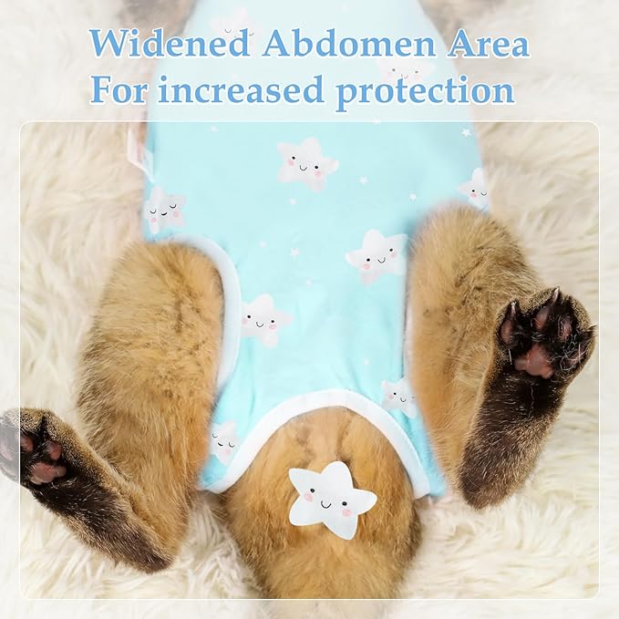 ANWA Cat Recovery Suit - Breathable Cat Surgery Recovery Suit Female, Cat Onesie for Cats After Surgery, Cat Spay Recovery Suit Female Abdominal Wounds