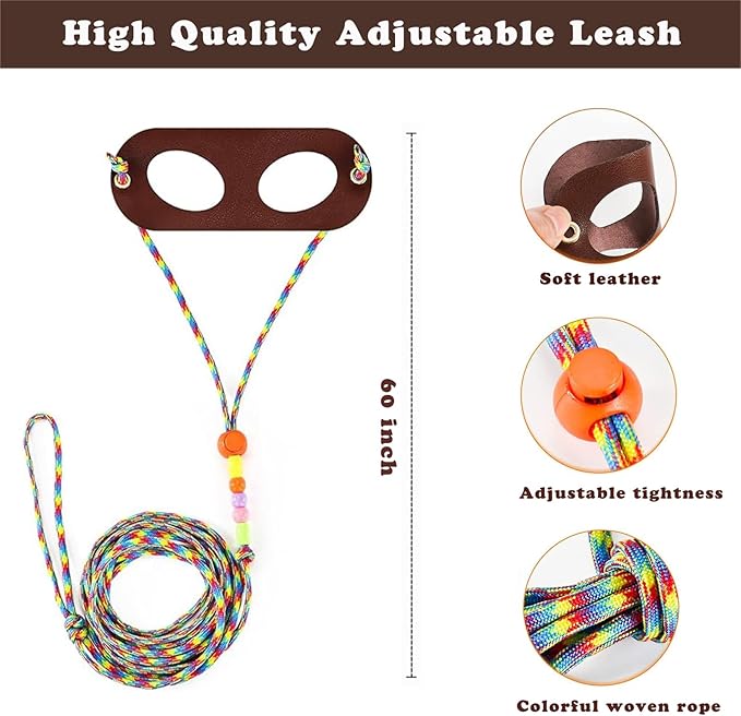 Bearded Dragon Lizard Leash Harness,3 Size Pack Adjustable Small Animal Harness for Bearded Dragon Lizard Reptiles and Other Small pet