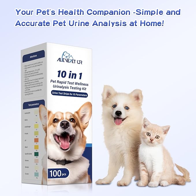 Urine Test Strips for Dogs & Cats - Vet-Approved Home Veterinary Kit for Quick, Reliable, and Easy Pet Care and UTI Detection - High Accuracy Pet Health Monitoring Tool, 2 Packs
