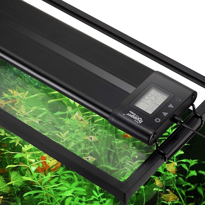 hygger Auto On OFF 18-24 Inch LED Aquarium Light Extendable Dimable 7 Colors Full Spectrum Light Fixture for Freshwater Planted Tank Build in Timer Sunrise Sunset