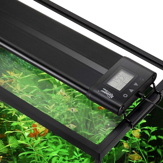 hygger Auto On OFF 18-24 Inch LED Aquarium Light Extendable Dimable 7 Colors Full Spectrum Light Fixture for Freshwater Planted Tank Build in Timer Sunrise Sunset