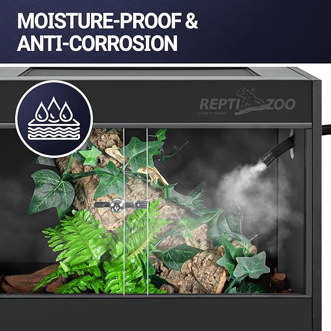 REPTI ZOO 120 Gallon PVC Reptile Tank Terrarium, 48x24x24 Reptile Terrarium for Ball Python Snake Bearded Dragon Gecko, Large Reptile Glass Tank with Sliding Door & Screen Ventilation