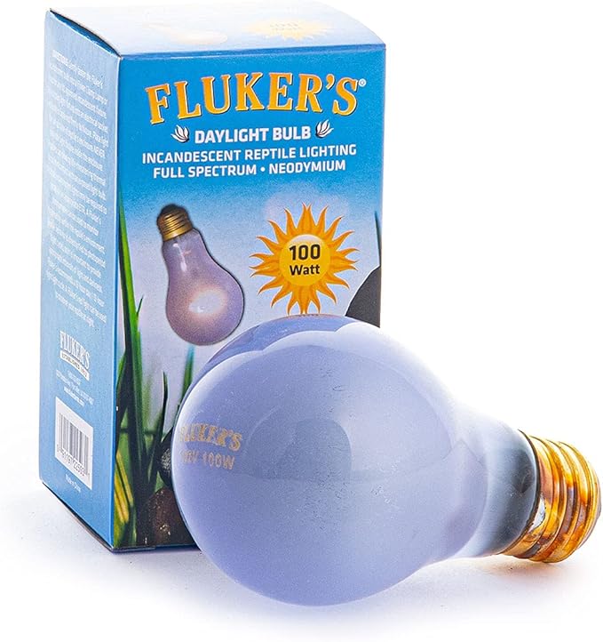 Fluker's Incandescent Reptile Lighting, Full Spectrum Daylight Bulb for Reptiles, Made with Neodymium, Provides Infrared Light, 100-Watt