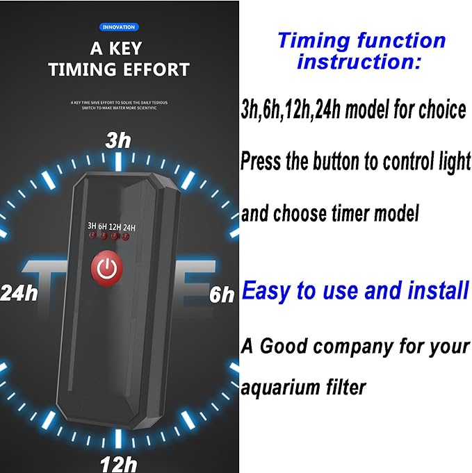 Mini 3W Timer Aquarium &UV-C Water Clean Light Aquarium Algae Clean Light Water Green Clean Fish Tank Water Clean Lamp for Sump Pond Filter Tank