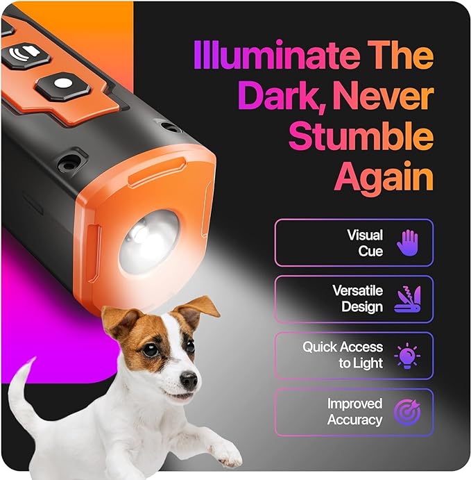 NPS Dog Bark Deterrent Devices w/ 3X Sonic emitters 50ft Range | Professional Dog Training Tool, Anti Bark Device for Dogs |Best Behavior Aid - Barking Silencer Indoor & Outdoor, Rechargeable