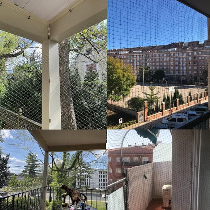 Cat Netting Balcony Pet Netting Balcony Net for Cats Pet Balcony Mesh Fence Net Dog Fence Nets Black Nylon Pets Anti-Fall Mesh Fence (10 * 13ft(3 * 4 Meter))