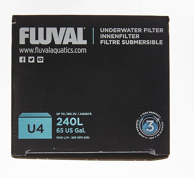 Fluval U4 Underwater Filter, Freshwater and Saltwater Aquarium Filter, A480,Black