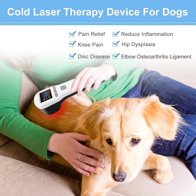 Cold Laser Therapy Device for Dogs, Laser Therapy Device for Pain Relief, 4x808nm+16x650nm, Low Level Laser Therapy for Horses Cats Accelerate Healing, Red Light Therapy for Pets, Equine, Animals