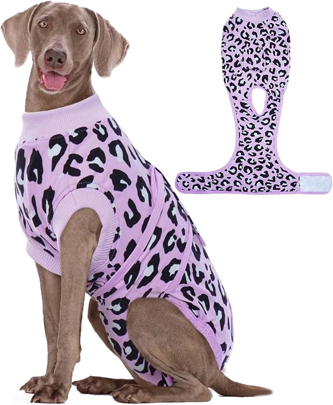 Kuoser Dog Recovery Suit, Dog Surgery Suit Female Spay Soft Breathable Dog Neuter Recovery Suit for Male Dogs, Prevent Licking Dog Onesie Pet Surgical Shirt Alternative to Cone E-Collar, 2XL