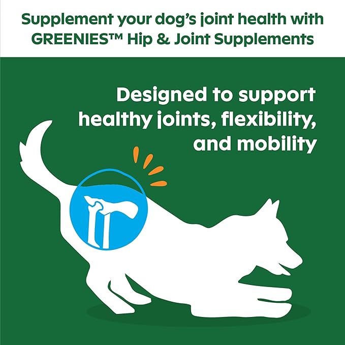 GREENIES Supplements Hip & Joint Supplements for Dogs With Glucosamine and Chondroitin, 80 Count Chicken-Flavor Soft Chews Dog Joint Supplements