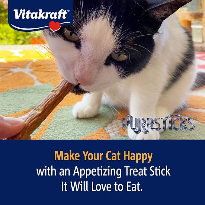 Vitakraft PurrSticks Meaty Cat Sticks - Chicken with Salmon - Segmented and Breakable Meatstick - Deliciously Tender - Multi Pack of 4