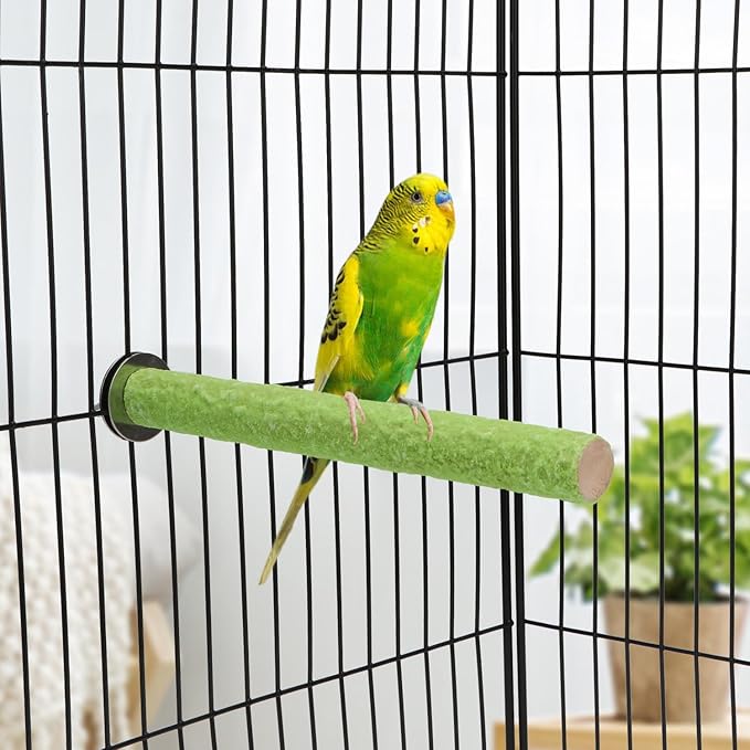 Hypeety Bird Cage Perch Stand Wooden Paw Grinding Toy Chew Toys for Bird Parrot Macaw African Greys Budgies Parakeet Cockatiels Conure Lovebird Cage Hanging Accessories Random Color (7in / 18cm)