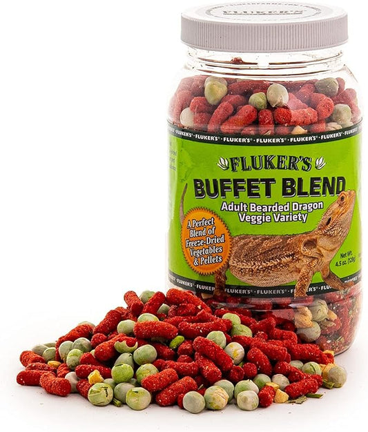 Fluker's Buffet Blend Adult Bearded Dragon Veggie Variety Diet, 4.5 oz (76042)