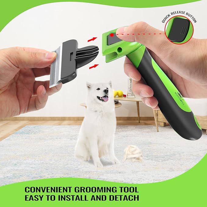 Bonve Pet Grooming Brush, Upgrade Pet Deshedding Tool for Dogs & Cats Effectively Reduces Shedding by Up to 95%, Dramatically Reduces Shedding in Minutes Guaranteed