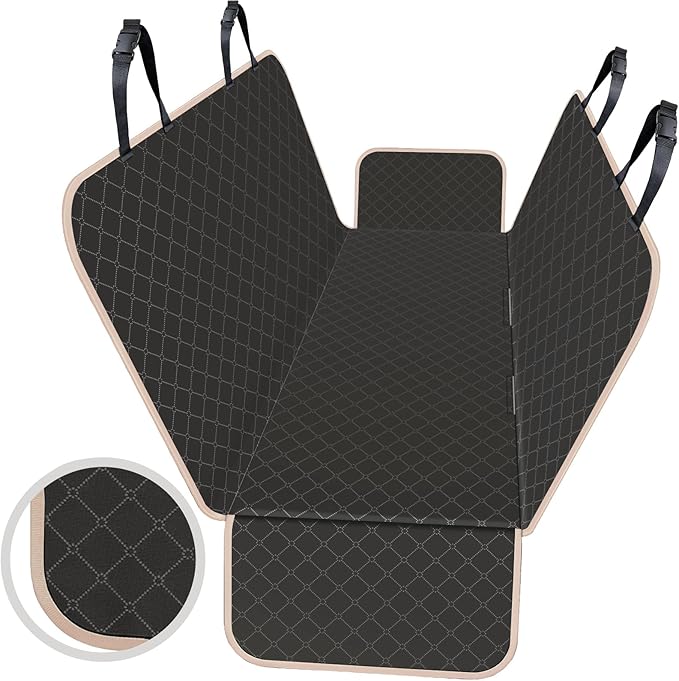 Dog Car Seat Cover Dog Seat Cover for Back Seat Scratch Prevention Dog Hammock Protects Against Dirt Dog Seat Covers for Cars Fits for Small SUVs and Trucks 54"x 58", Khaki
