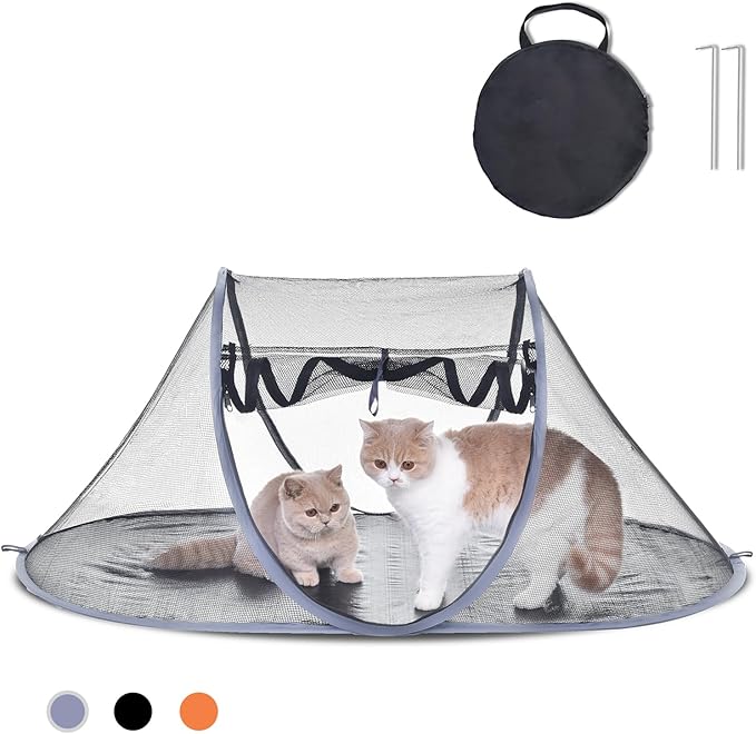 Pop-up Cat Tent, Portable Pet Playpen for Outdoor&Indoor,Outdoor Cat Enclosures - Cat Playpen for Camping,Traveling,Sunbathing