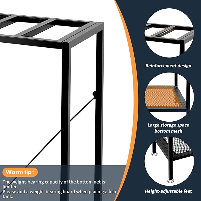 Fish Tank Stand: The Perfect 10 Gallon Metal Aquarium Stand Measuring 22.8" W x 10.6" D x 31.3" H to Fit Your Aquatic Display Needs.