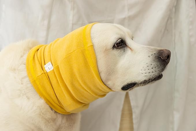 Dog Ear Flap Hat Hoodie Dog Ears Ear No Flap Ear Wrap Anxiety Relief Grooming Bathing Dog Headband for Ears Pail lilac+Yellow L