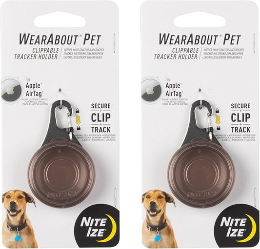 Nite Ize Wearabout Pet Clippable Tracker Holder - Smoke - 2 Count (2 Pack)