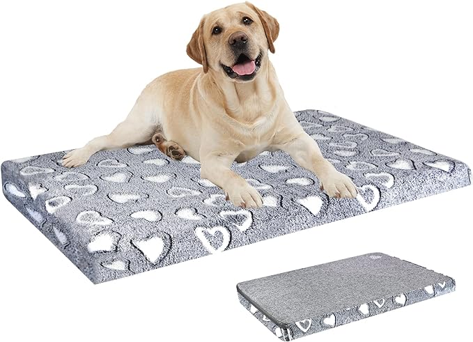 VANKEAN Dog Crate Mat Reversible Cool and Warm, Stylish Dog Bed for Crate with Waterproof Inner Linings and Removable Machine Washable Cover, Firm Support Dog Pad for Small to XX-Large Dogs, Grey