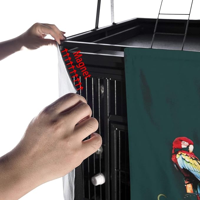 Good Night Bird Cage Cover for Large Bird Cage with Play Top (Patent Pending), Green 61"