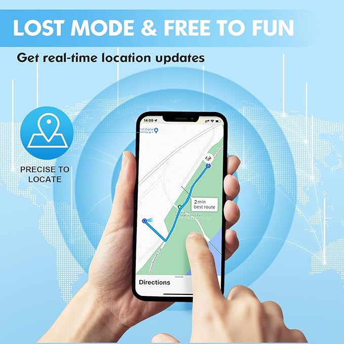 MODUS GPS Tracker for Dogs, 2 in 1 Pet Tracking Smart Collar (Only iOS), Real-time Location Soft and Comfortable PU Dog Collar GPS Tracker,No Monthly Fee Tracking Tag for Your Puppy(Locator Included)