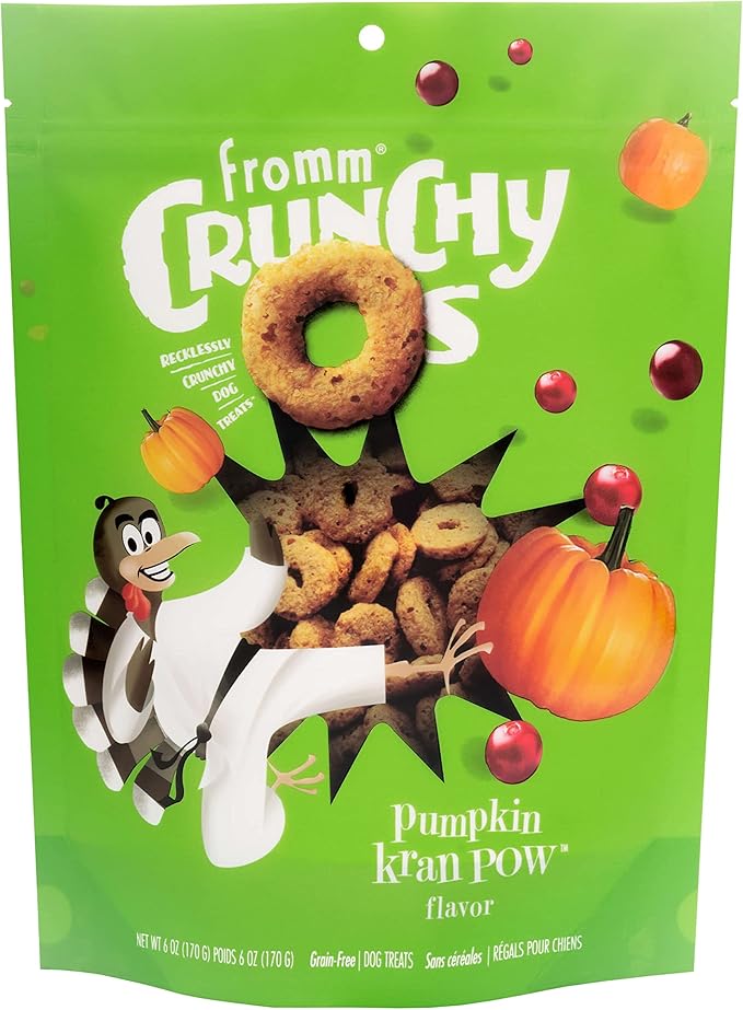 Fromm Crunchy Os Pumpkin Kran Pow Dog Treats - Premium Crunchy Dog Treats - Turkey Recipe - 6 oz