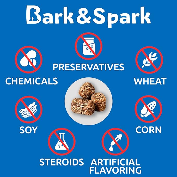 Bark&Spark NO Poo Treats - Prevent Dog Poop Eating - Coprophagia Treatment - Stool Eating Deterrent - Probiotics & Enzymes - Digestive Health + Breath Aid - 120 Soft Chews - USA Made - Chicken Liver